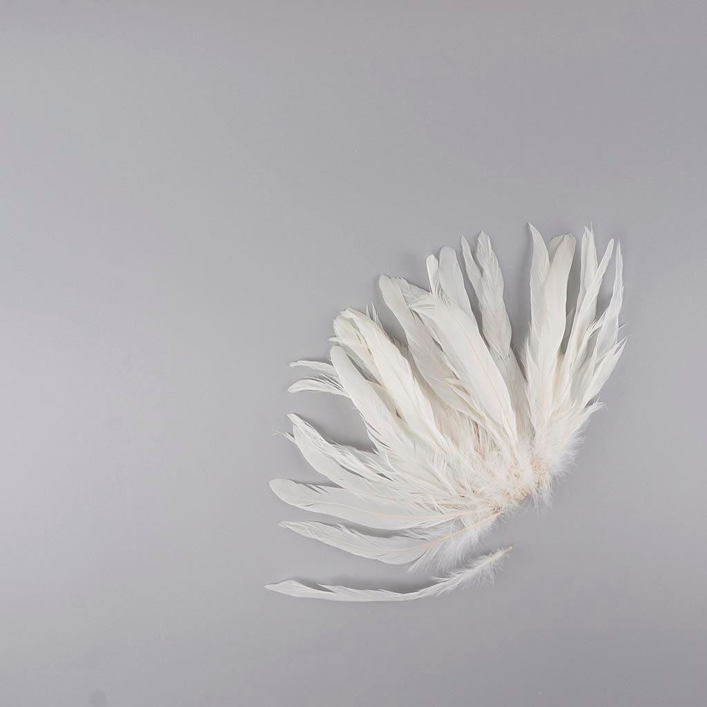 Rooster Coque Tails White-Dyed - White - Feathers