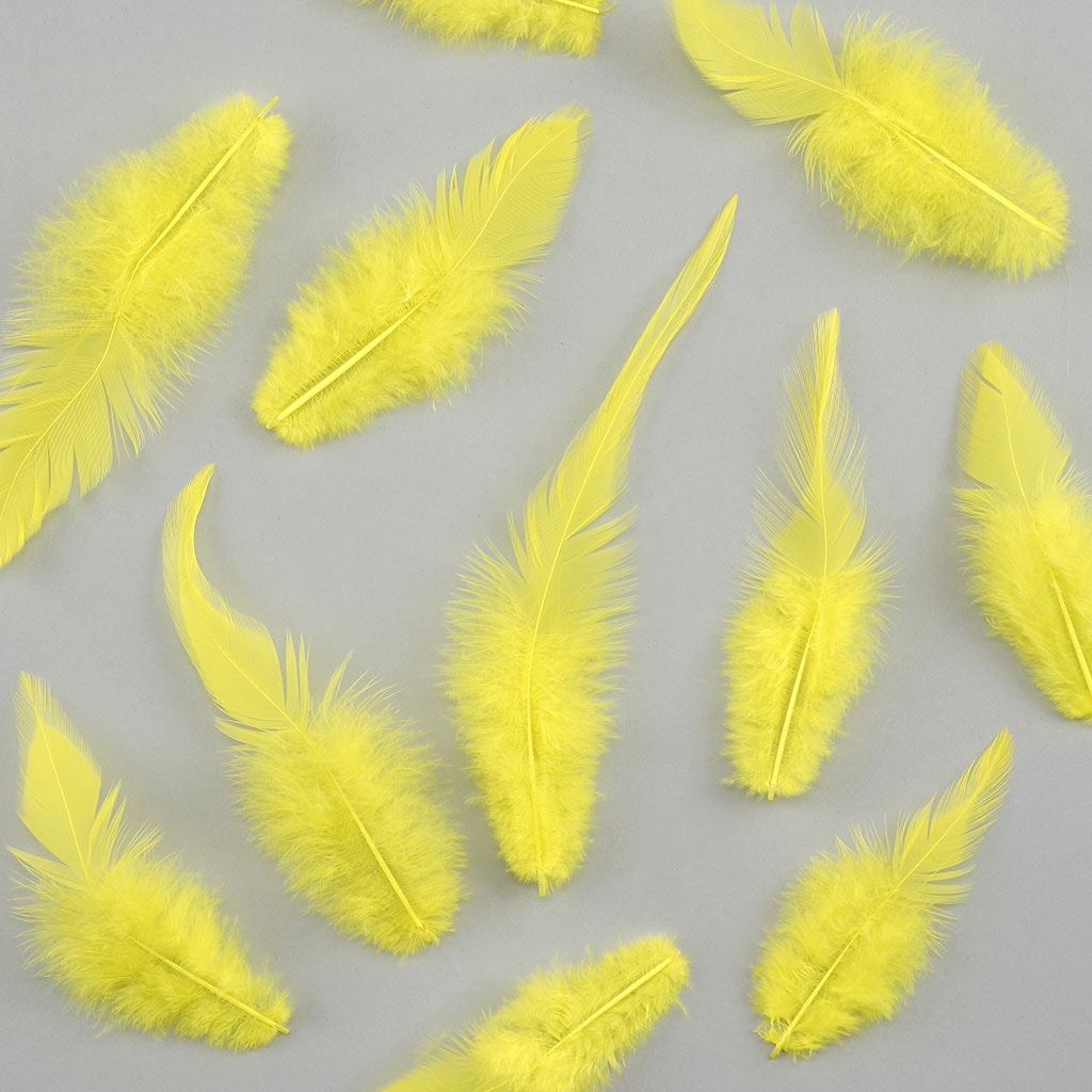 Rooster Saddles-White-Dyed - Fl Yellow - Feathers