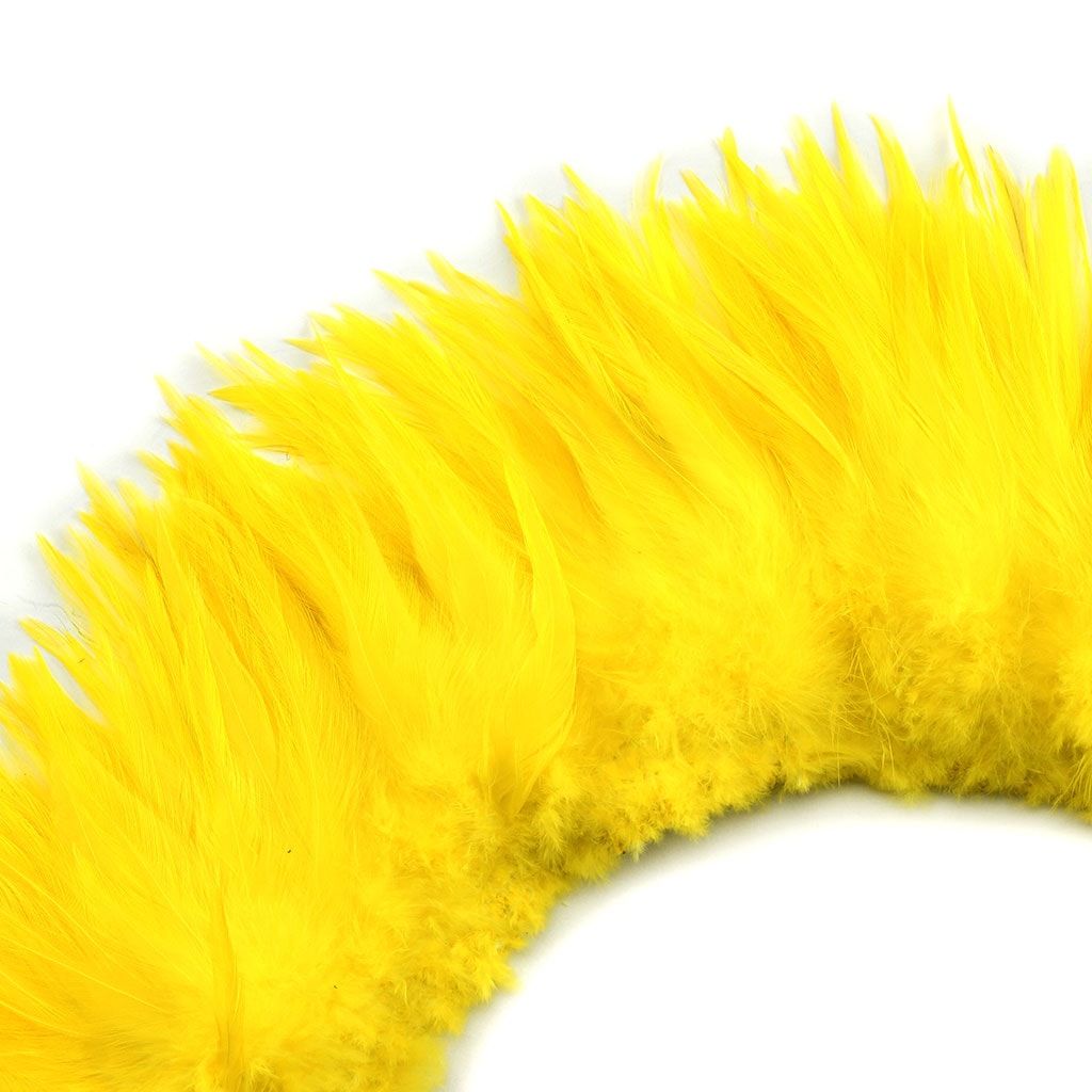 Rooster Saddles-White-Dyed - Fl Yellow - Feathers