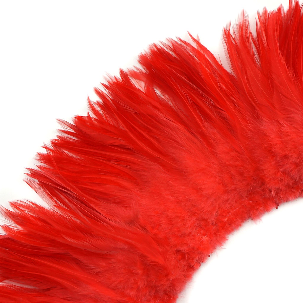 Rooster Saddles-White-Dyed - Hot Orange - Feathers