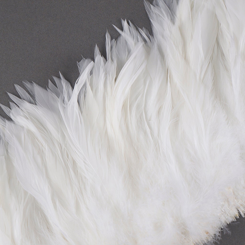 Rooster Schlappen-White-Dyed 1YD - White - Feathers