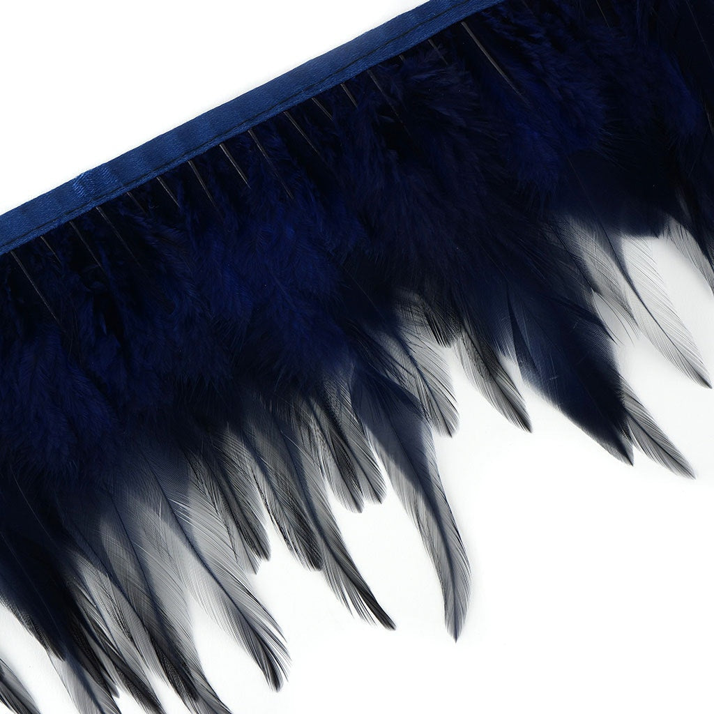 Saddle Fringe Dyed Navy - Feathers