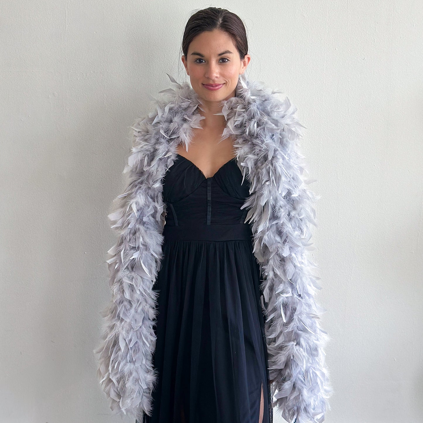 Chandelle Feather Boa - Heavyweight - Silver