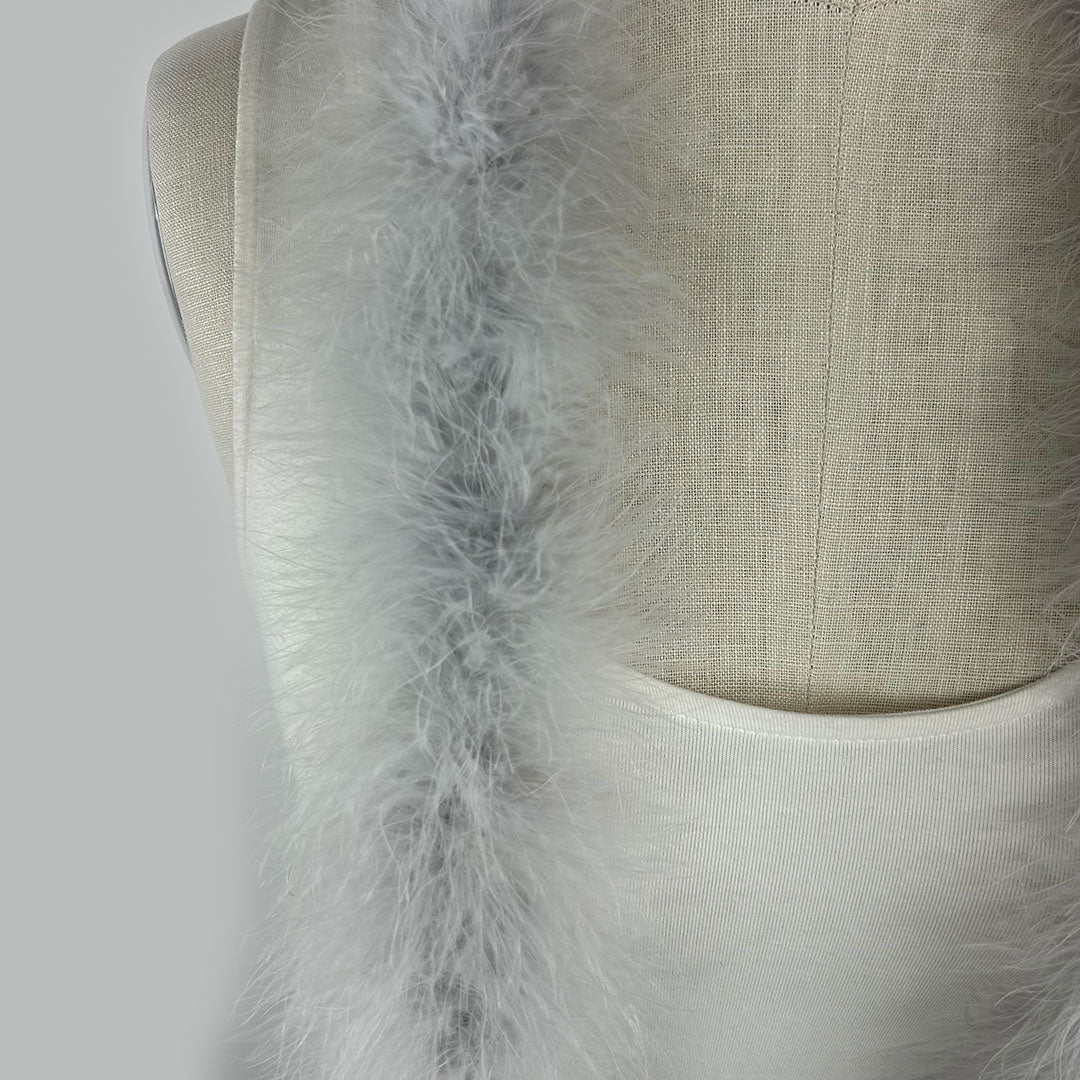 Full Marabou Feather Boa - Silver