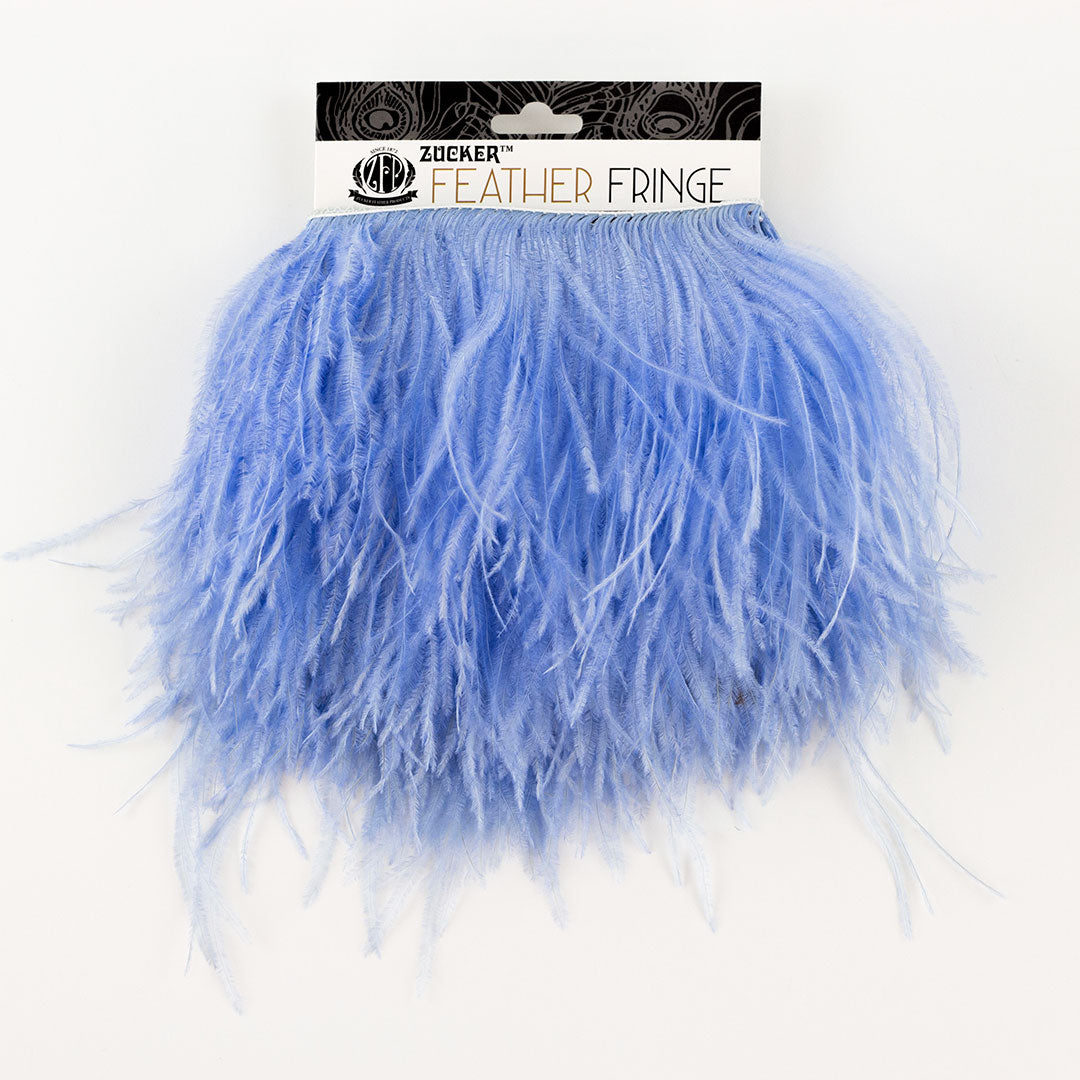 Zucker Ostrich Feathers for Sewing | Blue Ostrich Feather Fringe