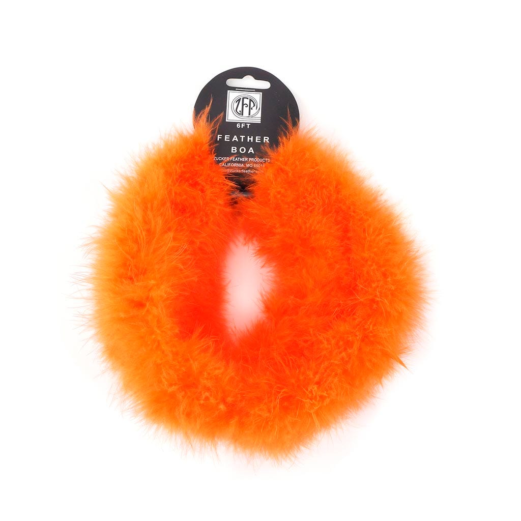 Thin Marabou Feather Boa - Orange - Marabou Boa