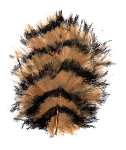 Turkey Marabou Stenciled - Brown/Black - Feathers