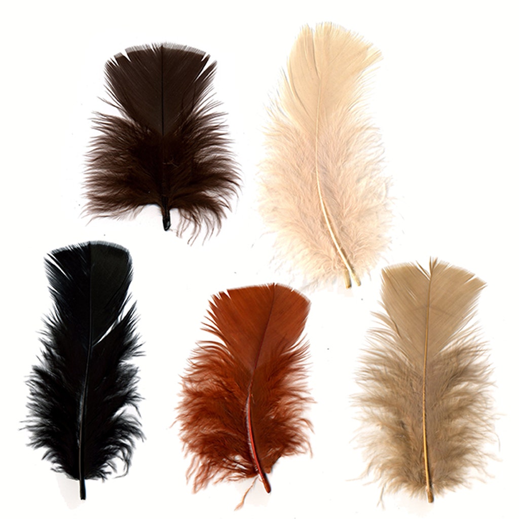 TURKEY PLUMAGE MIX DYED 3-5’’ - EARTH - Feathers