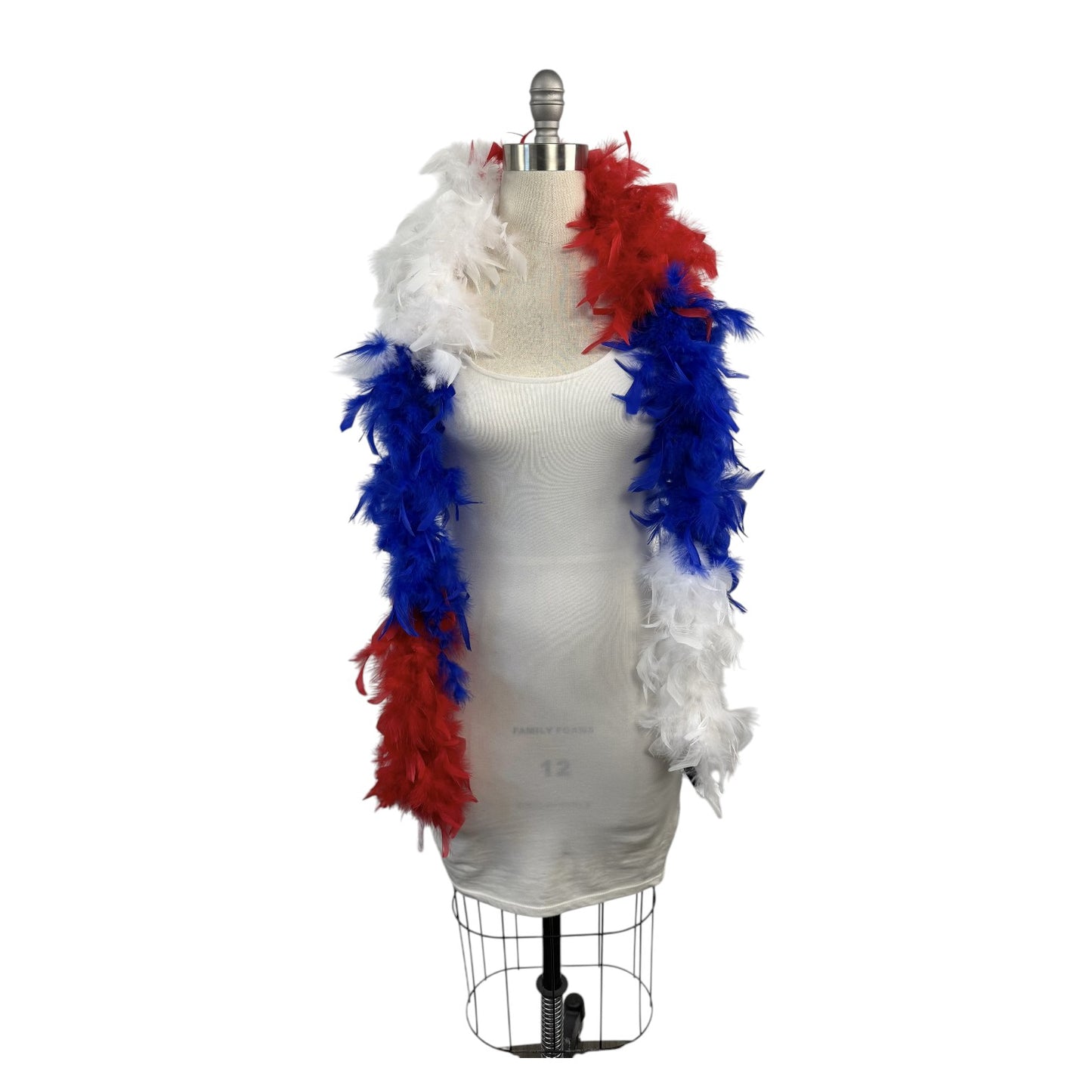 USA Chandelle Feather Boa - Lightweight - Patriotic Sectional