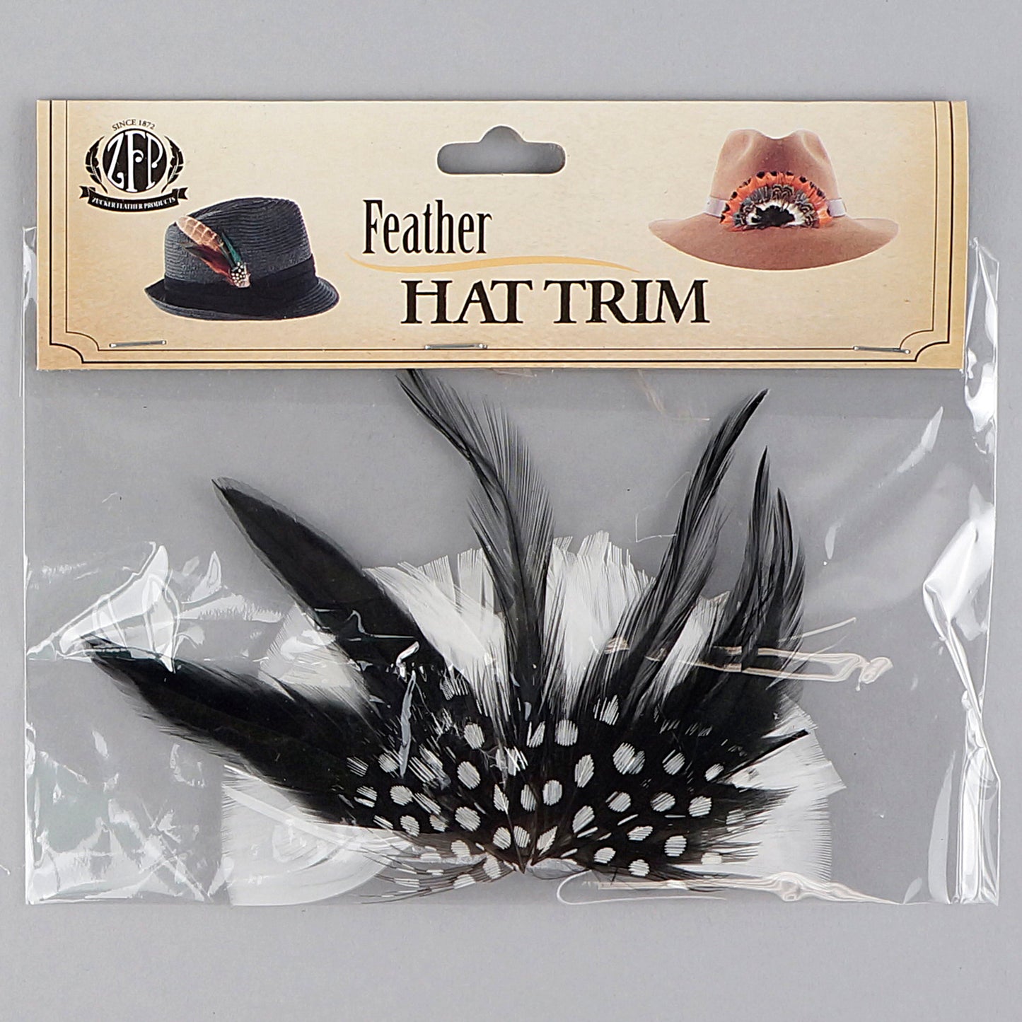 Natural Black and White Polka Dot Hat Trim Crown