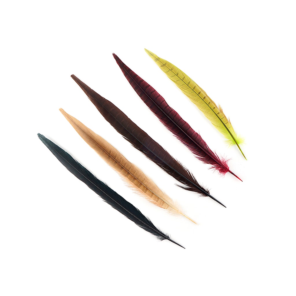 Assorted Pheasant Tails Mix Dyed - Harvest Mix