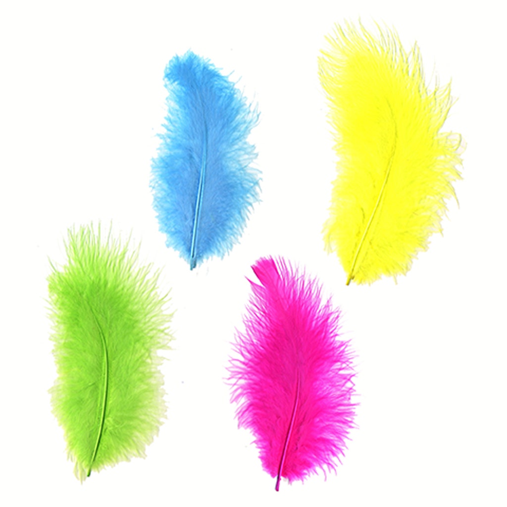 Zucker Feather Products Turkey Marabou Mix Dyed - 3-8 inch - Pinks Mix, White
