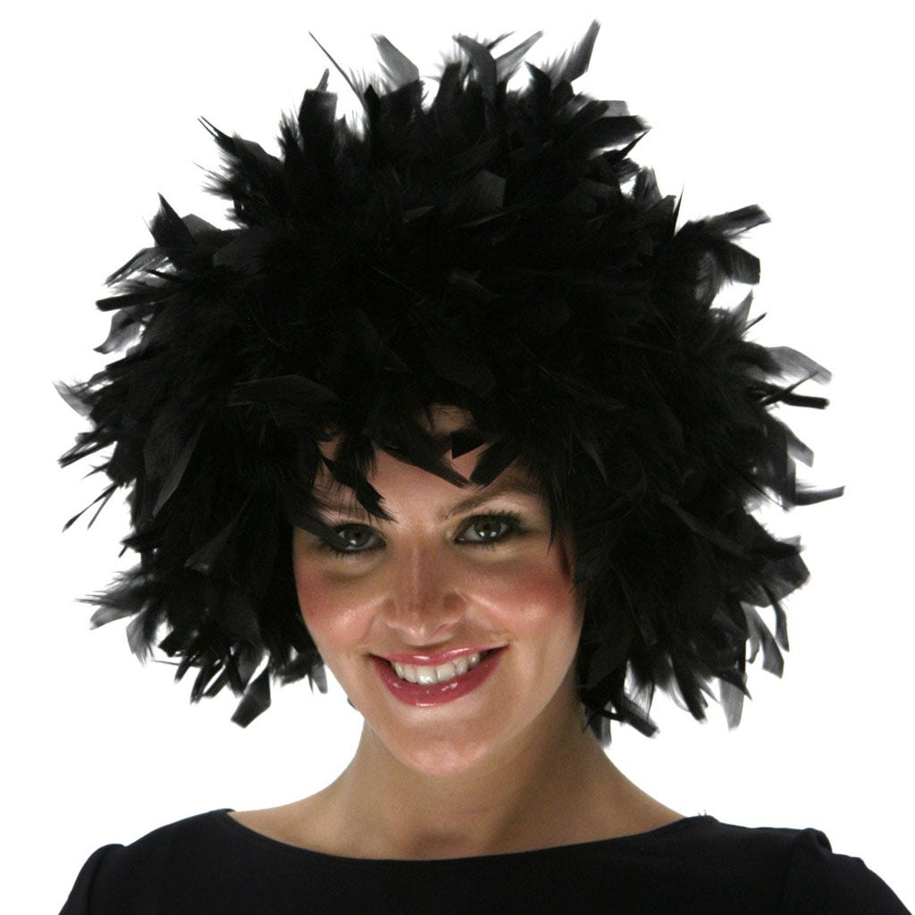 Chandelle Feather Wig - Solid  - Black