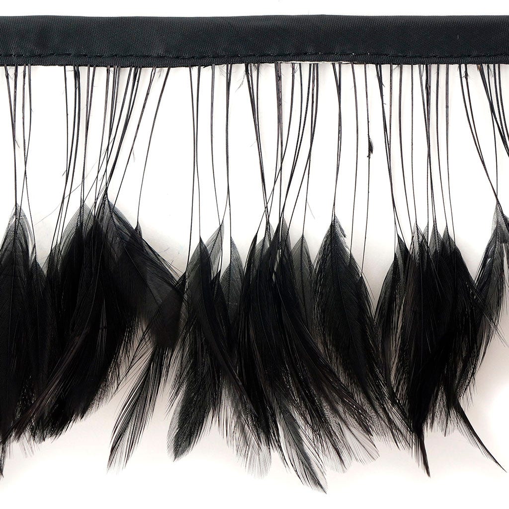 Black Feather Wings Feather Trim - 10 yd Bolt