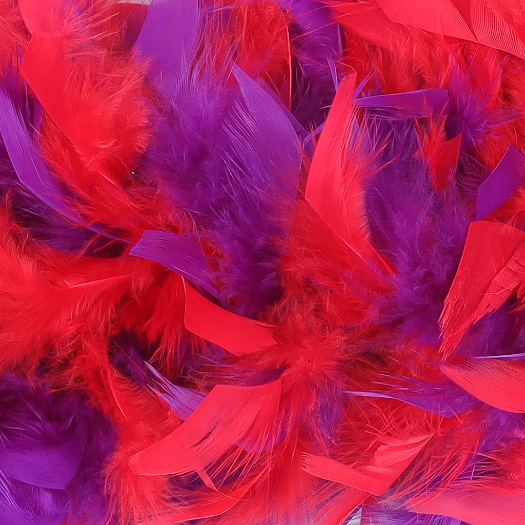 Multicolor Feather Boa - Heavyweight Chandelle - Red/Regal