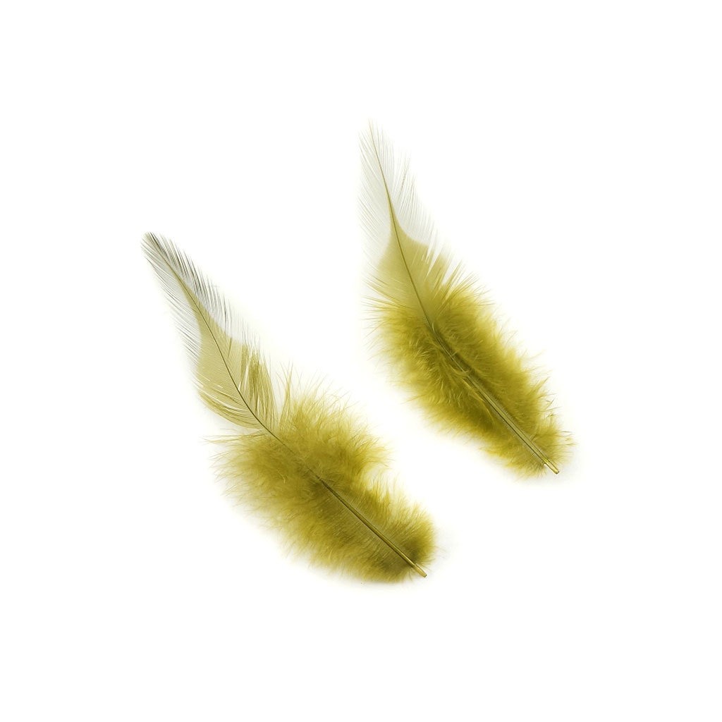Zucker Feather Products Rooster Hackle-White-Dyed - 3-6 inch - 1000pcs - Yellow