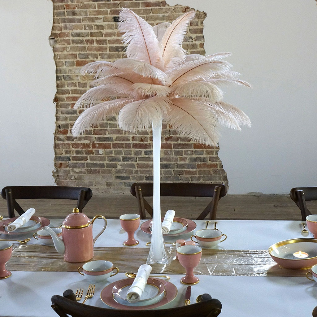 Complete Feather Centerpiece With 16 Vase (White) for Sale Online