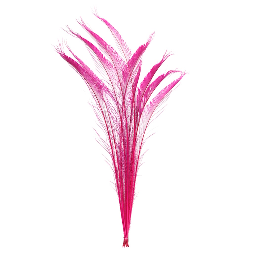 Zucker Feather Products Peacock Swords Bleach Dyed - Shocking Pink