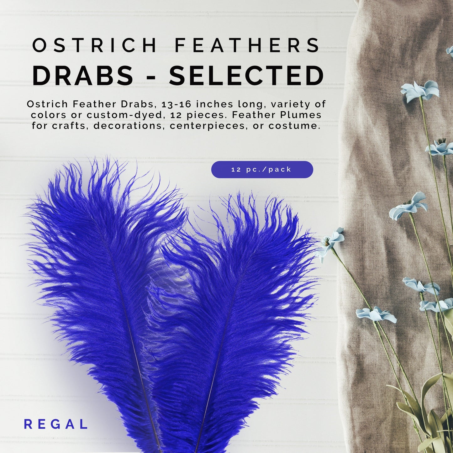 Ostrich Feathers 13-16" Drabs - Regal