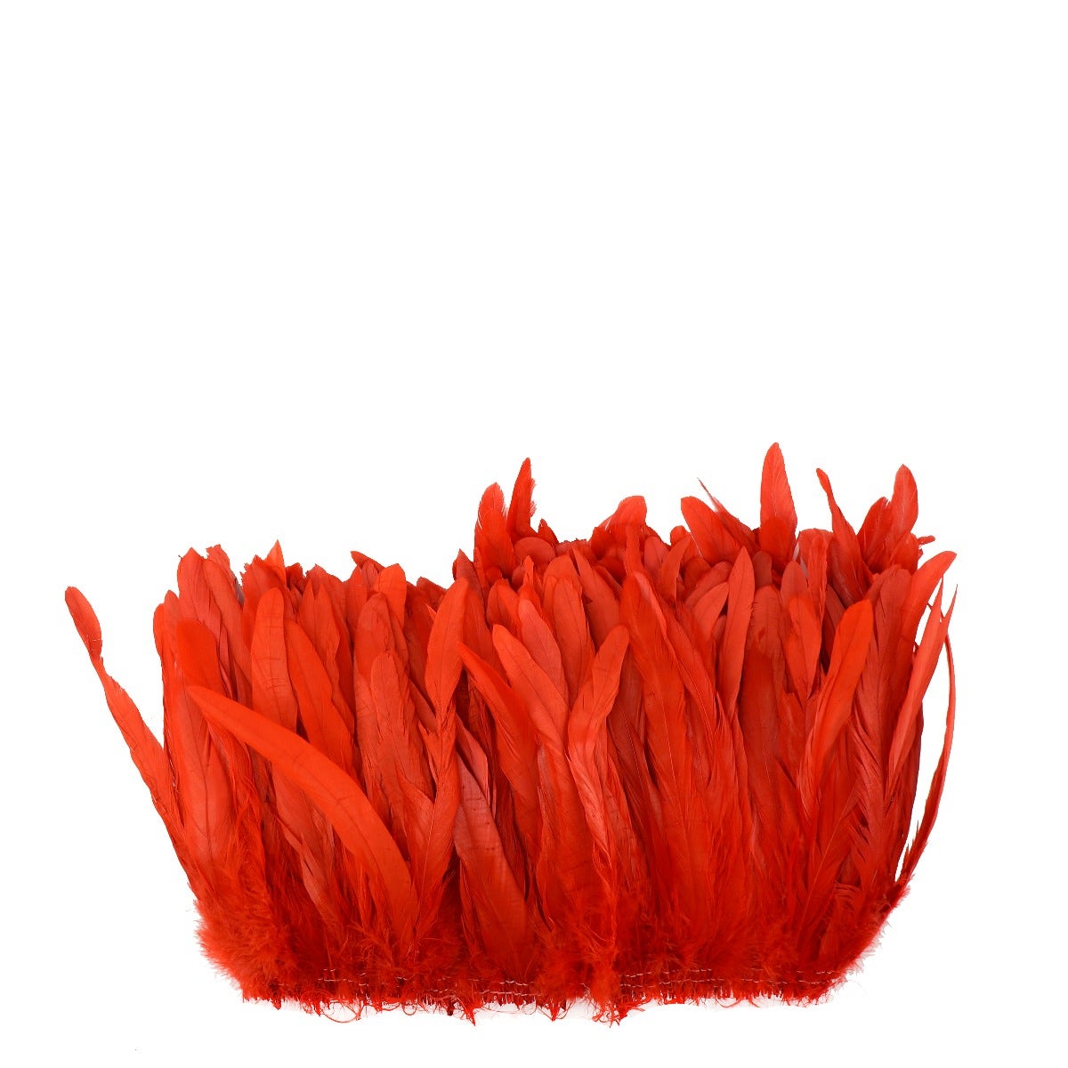 Rooster Coque Tails Feathers Bleach Dyed 7-10 - 1/2 Yard ( 18 inch) - Coral