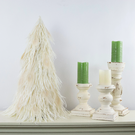 Ivory Feather Christmas Tree for Tabletop