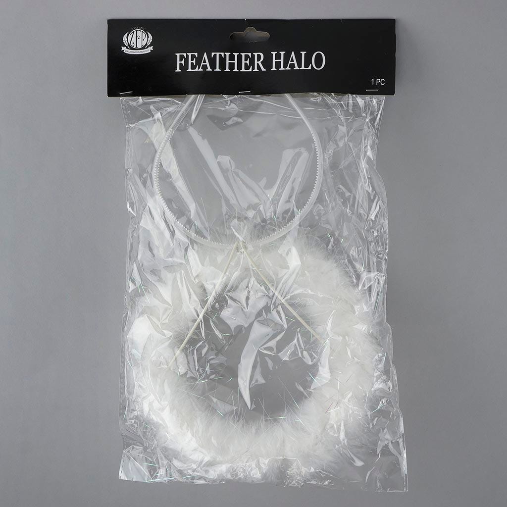 Marabou Feather Halo - White/Opal Lurex