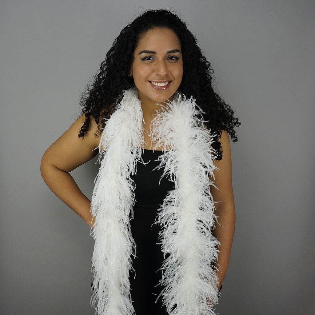 White 4 Ply Ostrich Feather Boa