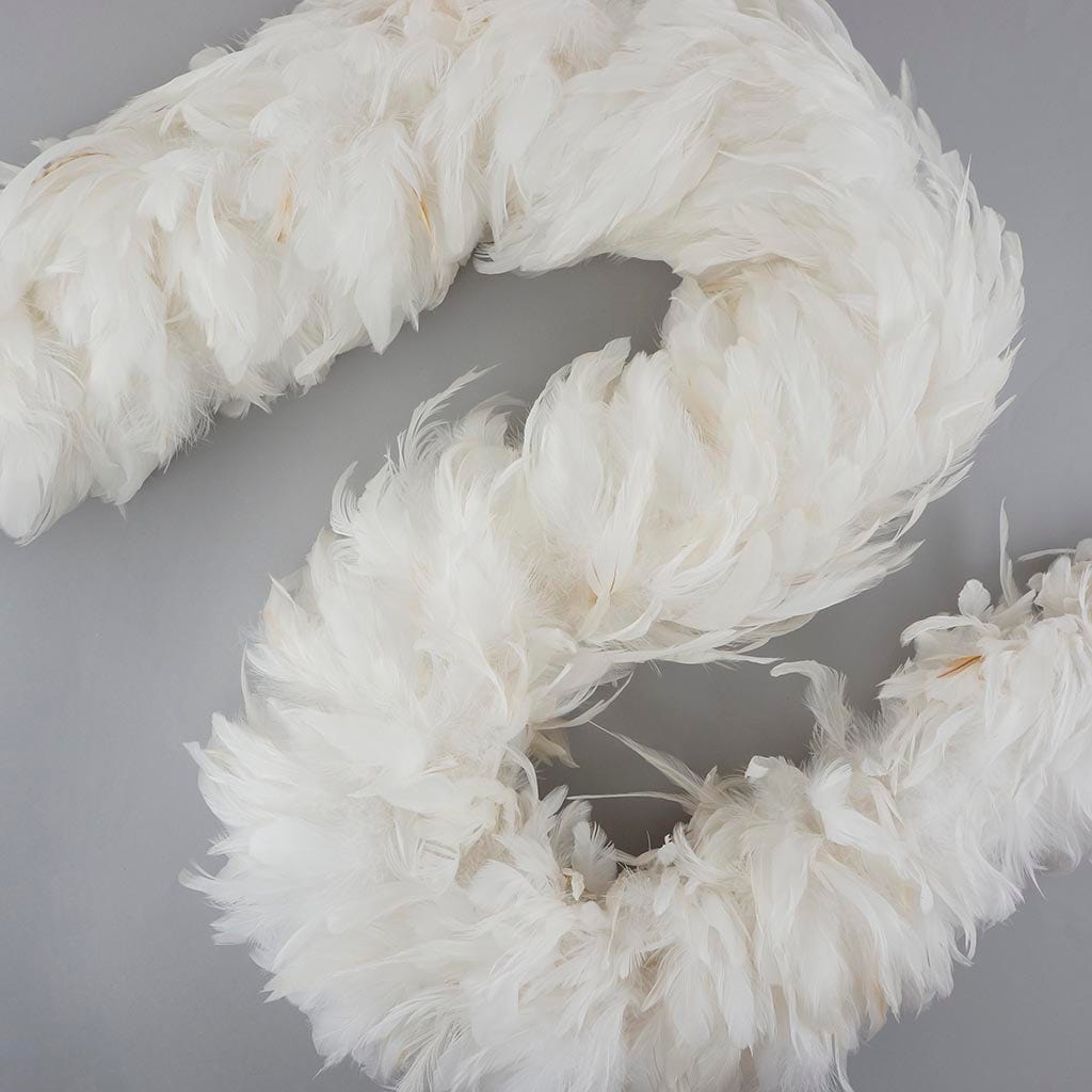Clam Feathered Gaff Treble Hooks - SZ10 White