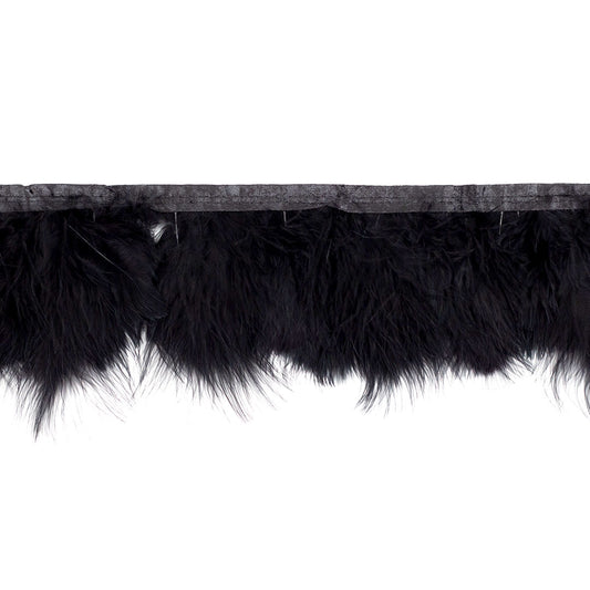 Black Marabou Feather Fringe 2-3" - 1 yard Bias Craft Tape
