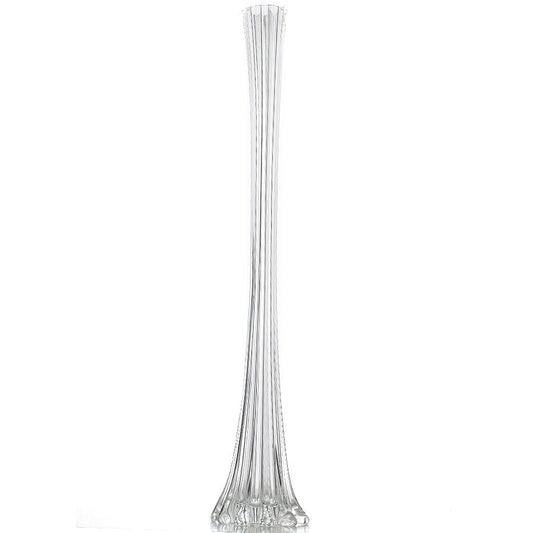 1 Piece Bubble Bottom Eiffel Tower Glass Vase Clear for Wedding Centerpiece Home Decor - Feathers