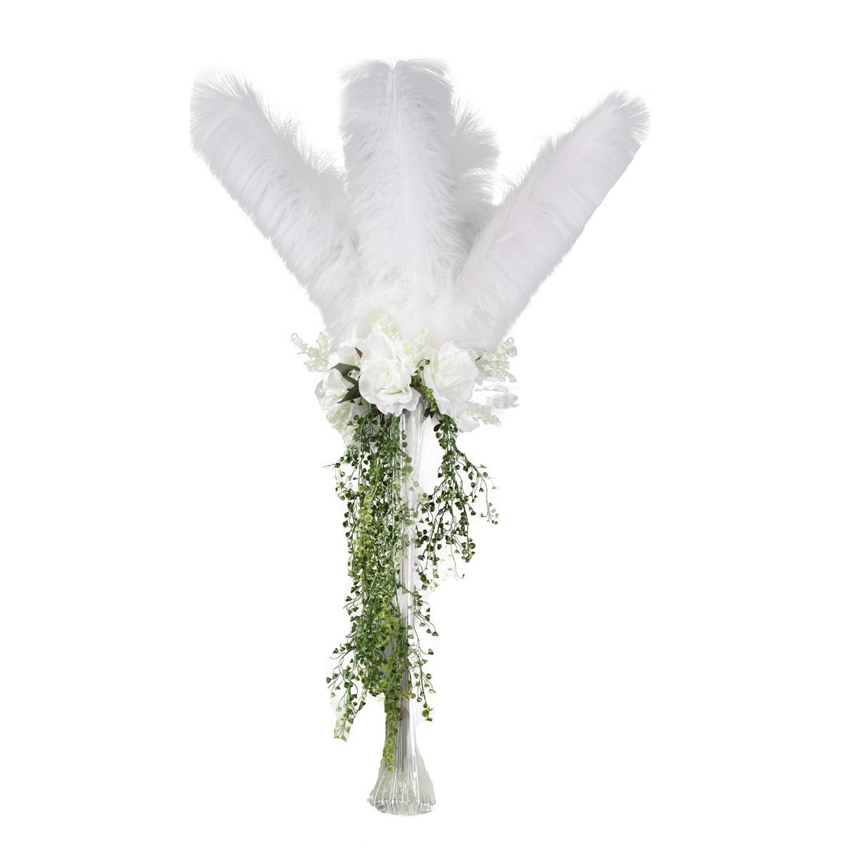 1 Piece Faux Ostrich Stem 40-42’’ - White - Feathers