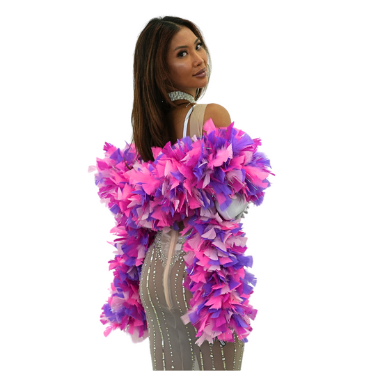 Unicorn Turkey Feather Boa with Opal Lurex 8-10"