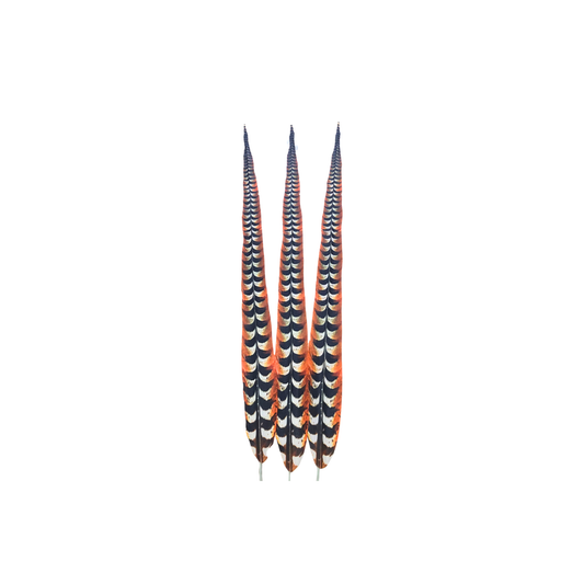Faux Venery Pheasant Feather Tails 41 inch - 3 pcs