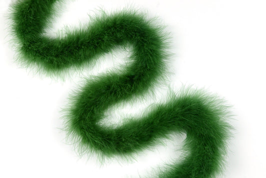 6 Ft. Medium Weight Solid Color Marabou Boa 2.5’’ - Juniper Green - Feathers