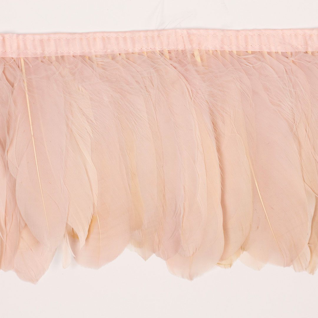 Parried Goose Pallet Feather Fringe - Blush