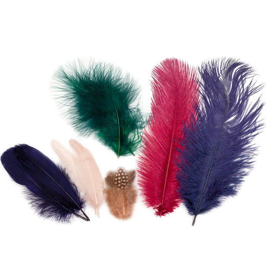 Ostrich and Goose Feather Kit - Rose