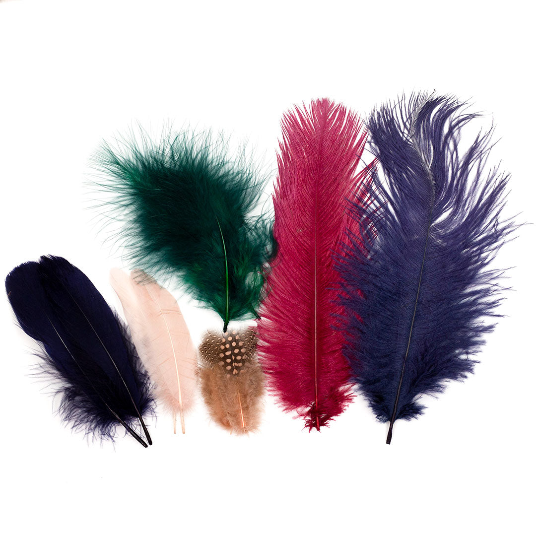 Ostrich and Goose Feather Kit - Rose