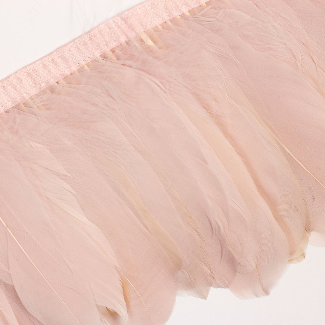 Parried Goose Pallet Feather Fringe - Blush