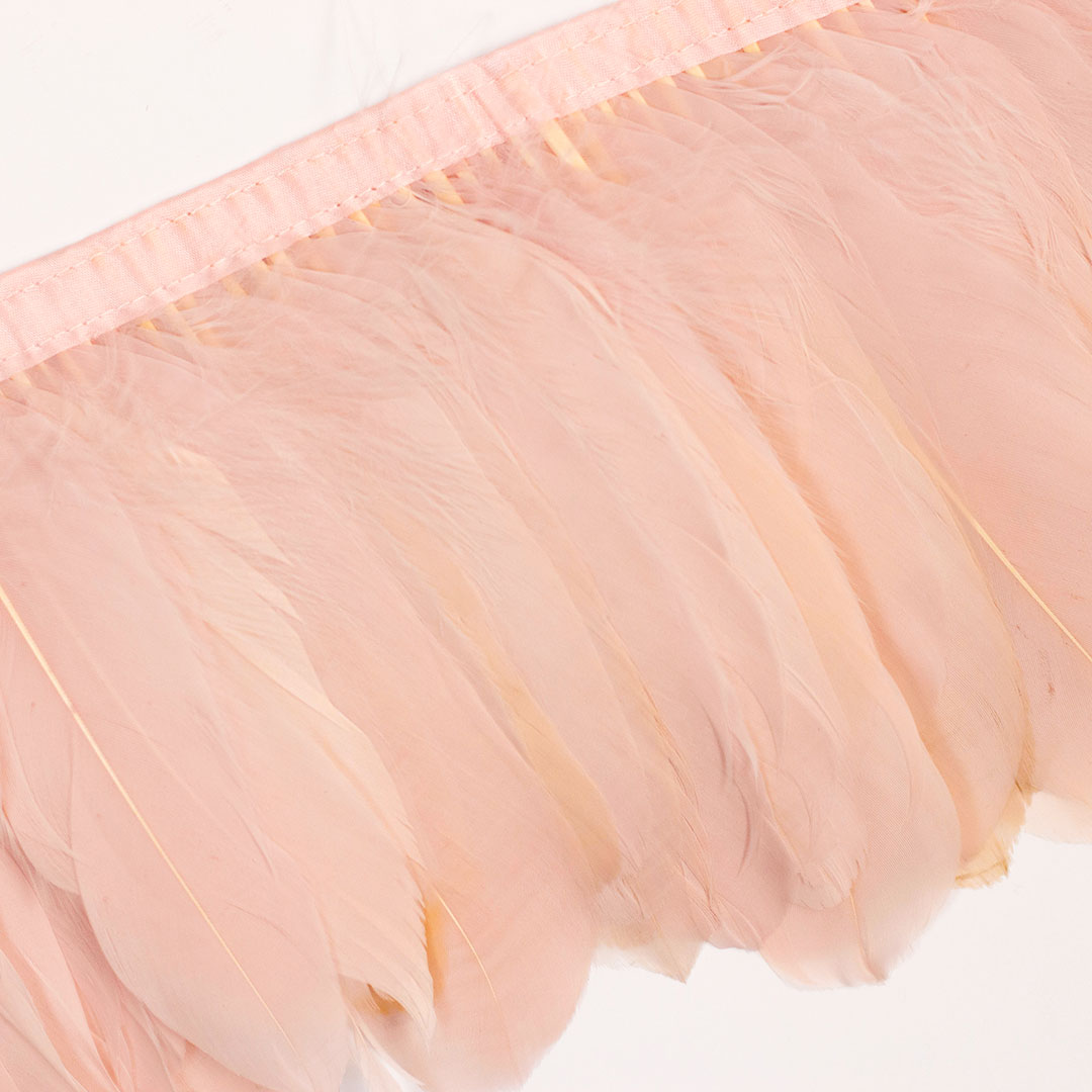 Parried Goose Pallet Feather Fringe - Blush