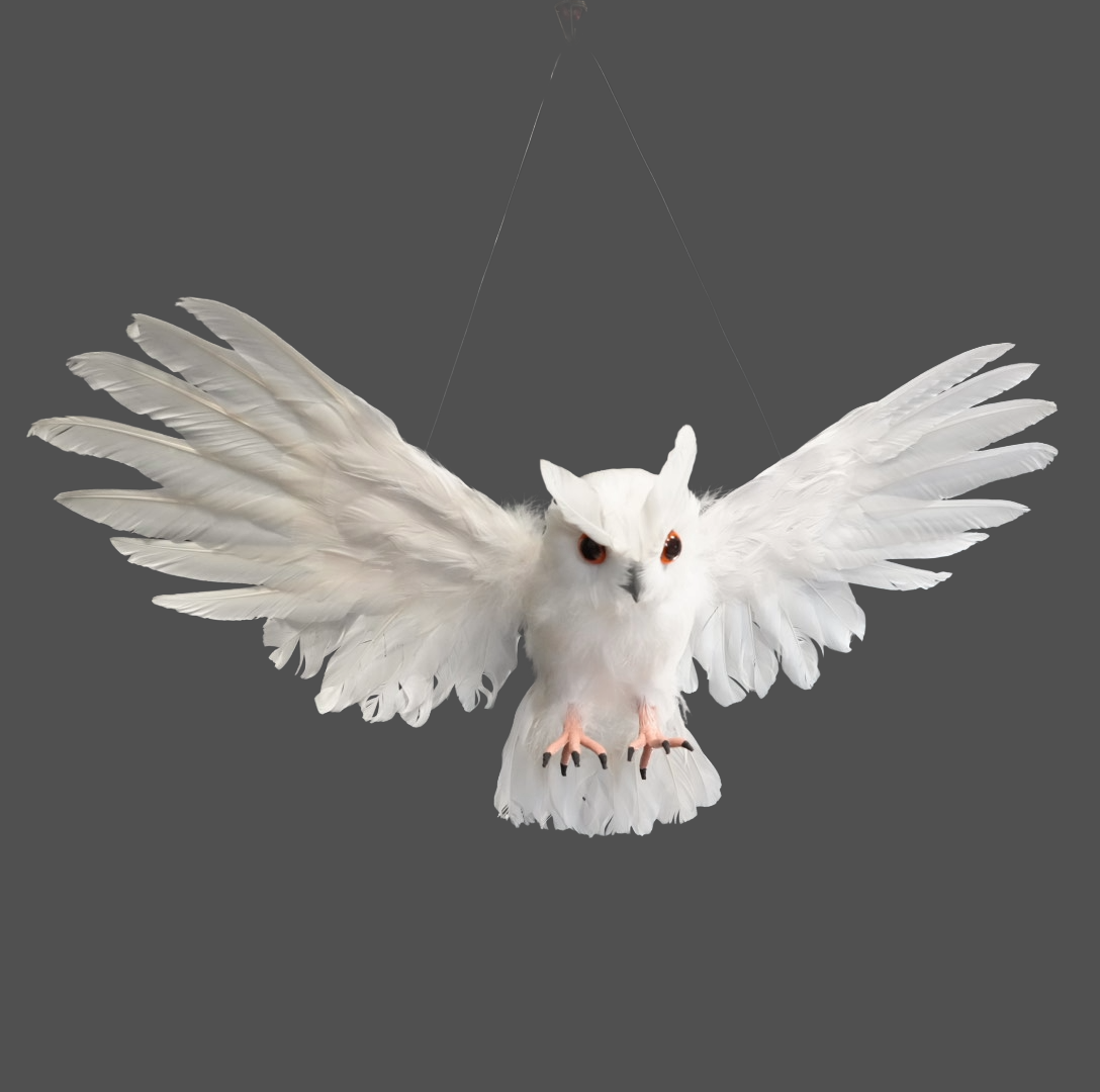 Flying White Owl
