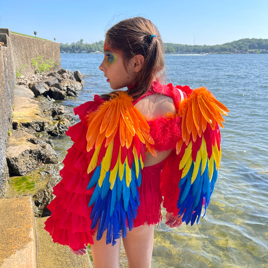 Scarlet Macaw Costume Feather Wings