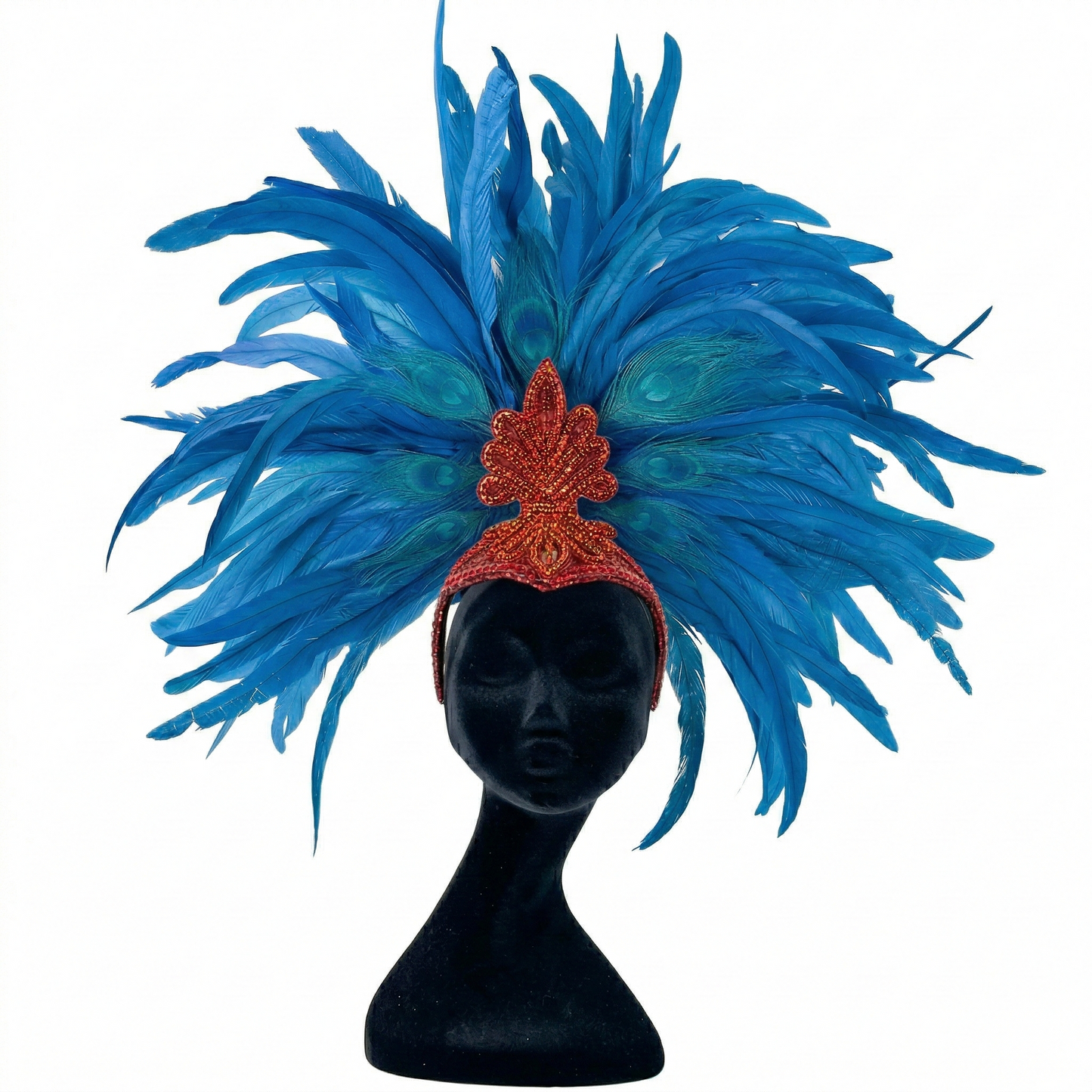 Zizi Dark Turquoise Showgirl Feather Headpiece