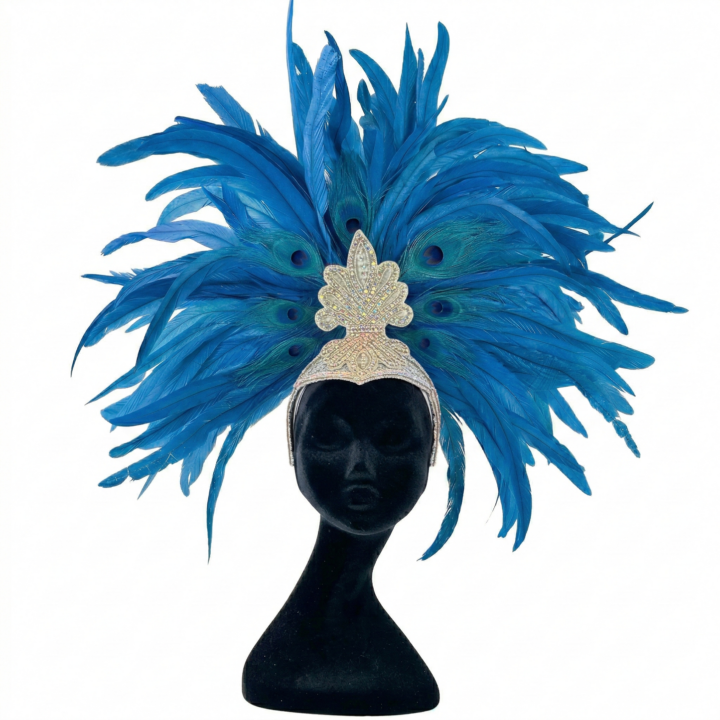 Zizi Dark Turquoise Showgirl Feather Headpiece