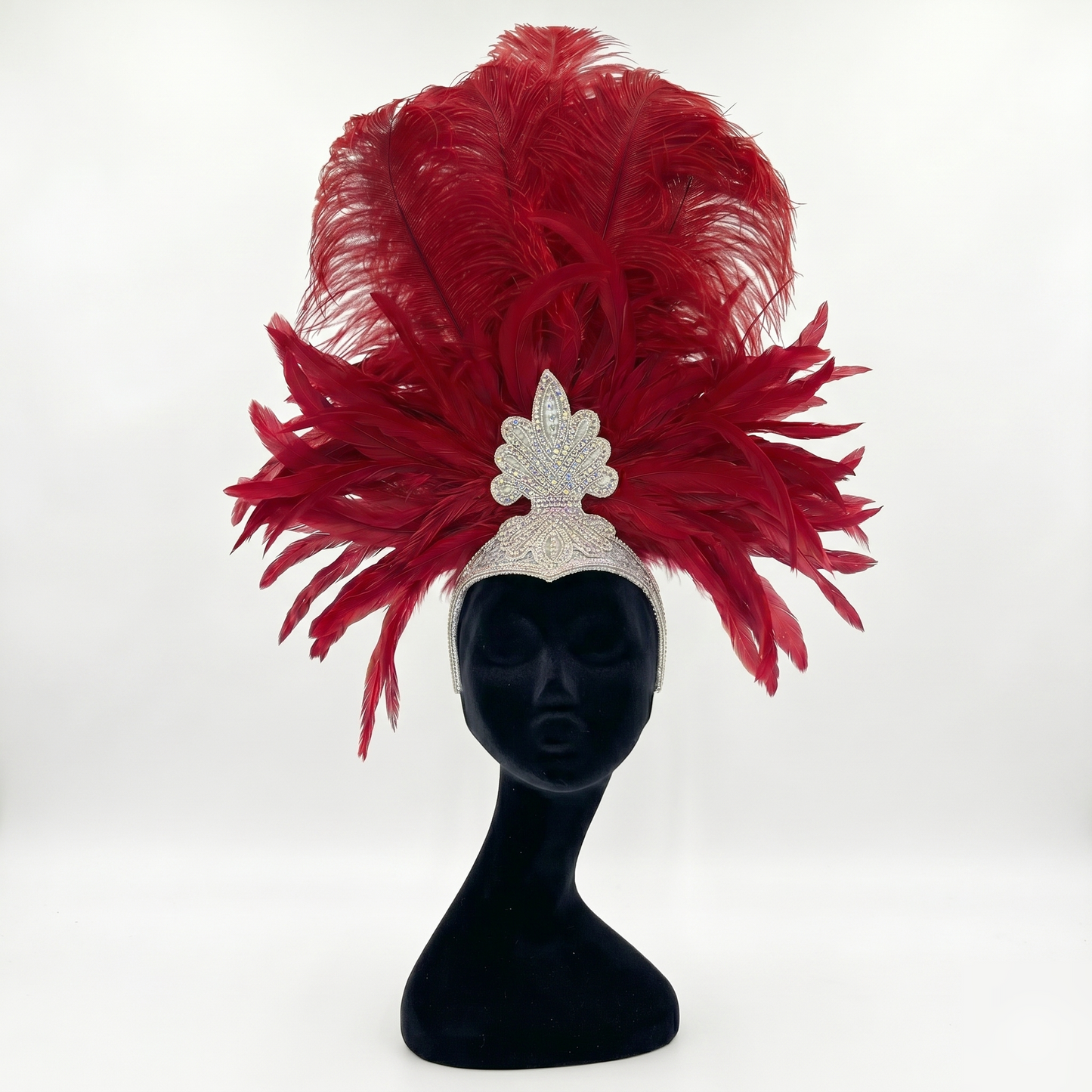 Kitty Red Showgirl Feather Headpiece