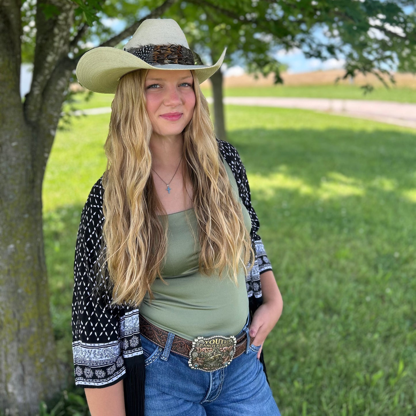 Natural Pheasant and Guinea Feather Hat Band