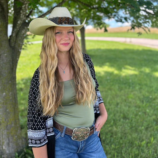 Natural Pheasant and Guinea Feather Hat Band