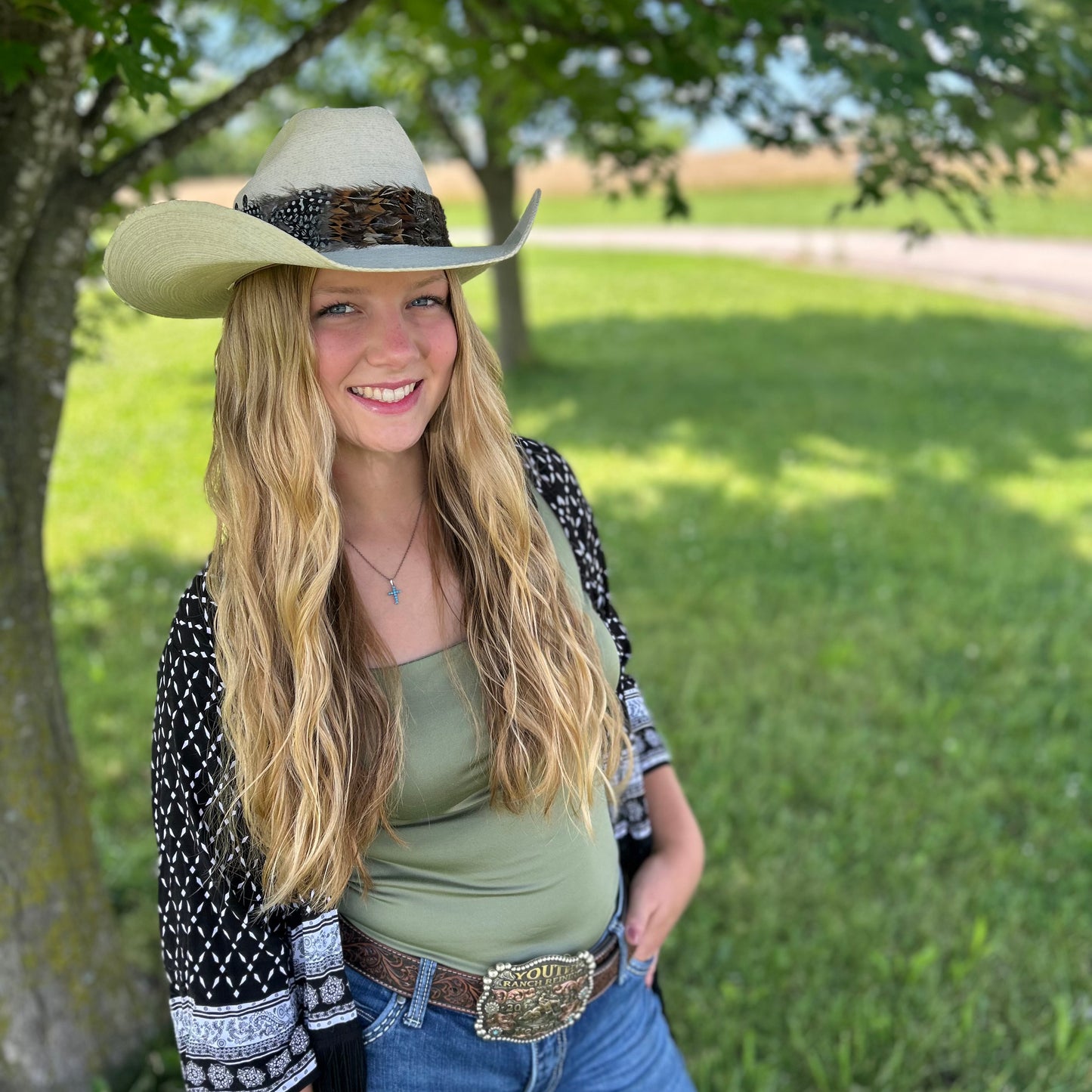 Natural Pheasant and Guinea Feather Hat Band