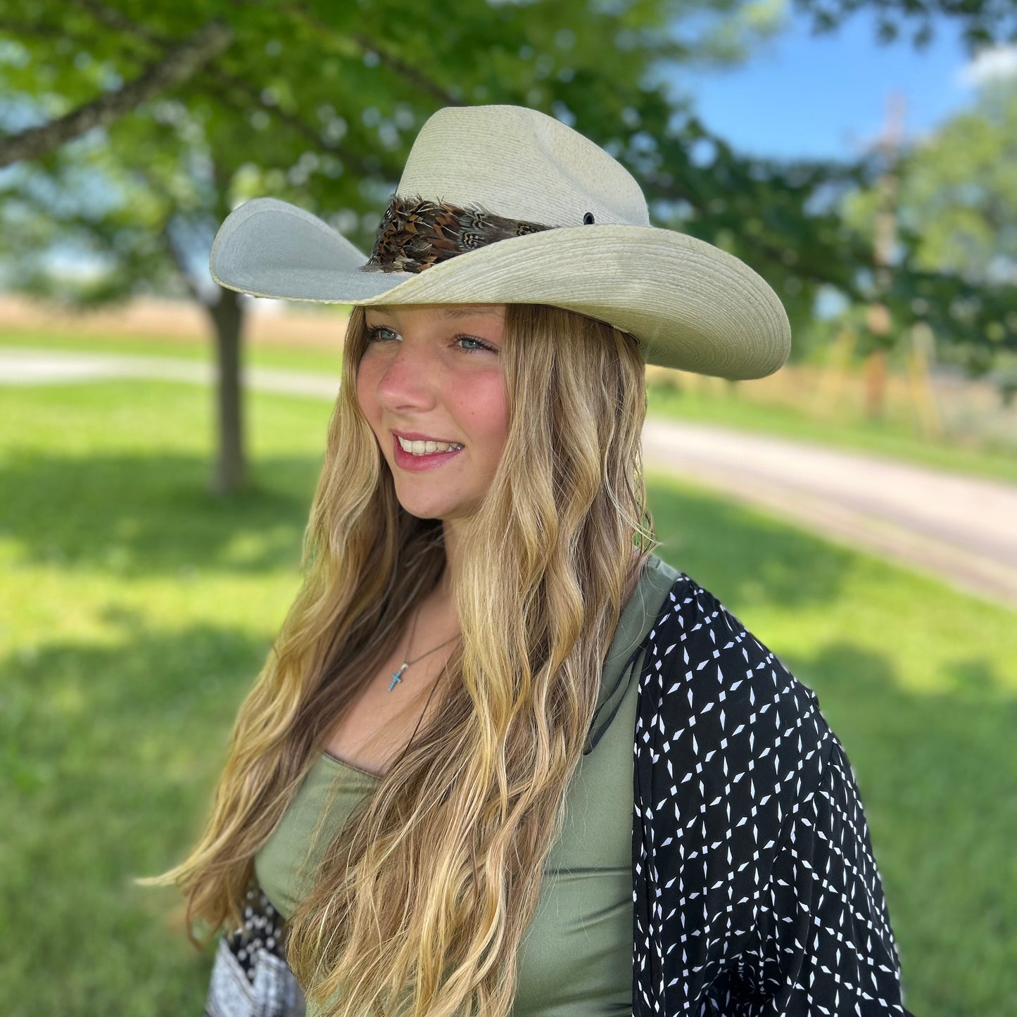 Natural Pheasant and Guinea Feather Hat Band