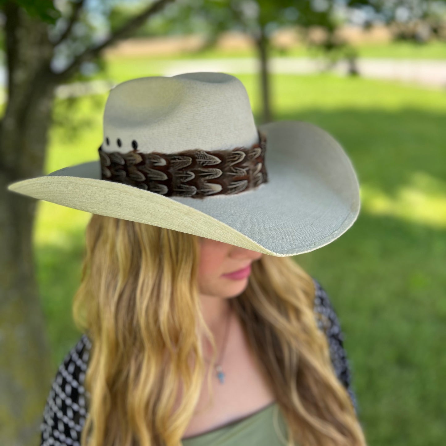 Natural Almond Pheasant Plumage Feather Hat Band