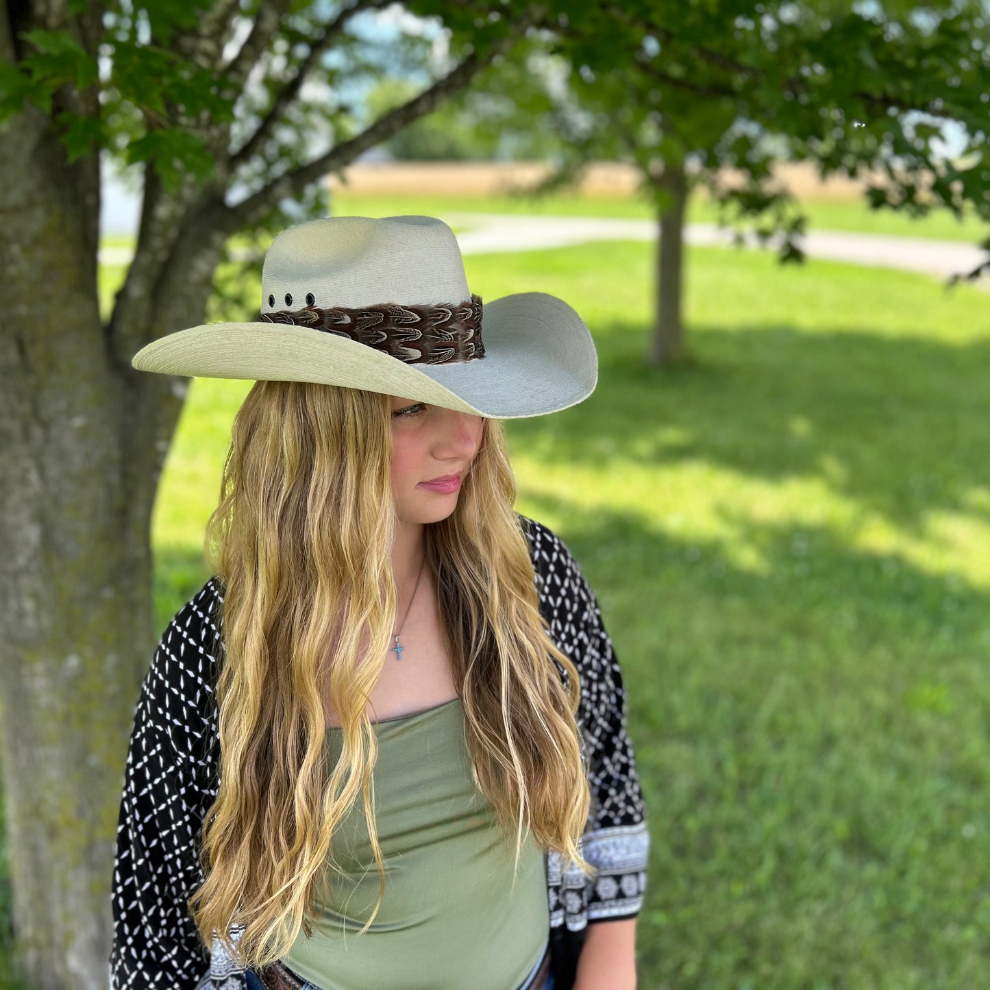 Natural Almond Pheasant Plumage Feather Hat Band